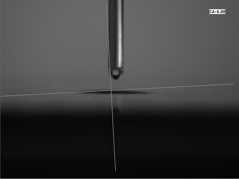   等離子處理后水滴角：6度